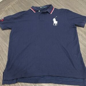 Polo Ralph Lauren Big Pony Logo Front navy blue men’s size large Polo US OPEN